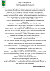 Texto da História da Independência do Brasil