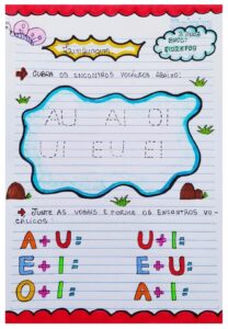 Encontros vocálicos atividades de caderno.