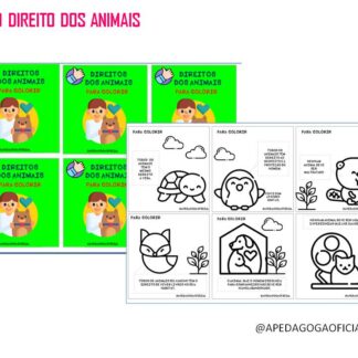Livreto de atividades para colorir - Direitos dos animais