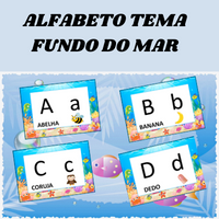 Alfabeto Tema Fundo do mar