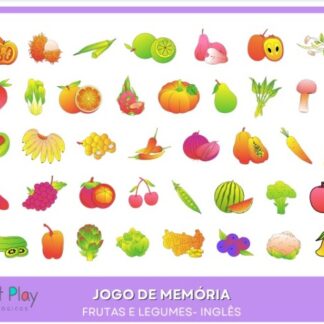 Jogo da memória frutas e legumes - Inglês