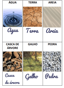 Cards elementos naturais