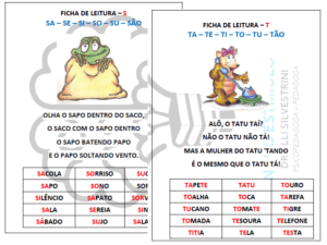 SILABAS SIMPLES- FICHA DE LEITURA COLORIDA