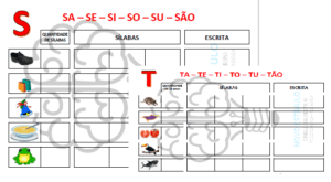 SÍLABAS E ESCRITA DE PALAVRAS.