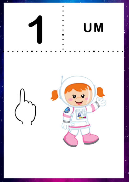 Números de Parede tema Astronauta com libras