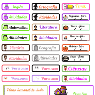 ETIQUETA PLANO DE AULA HAPPY HALLOWEEN 🎃
