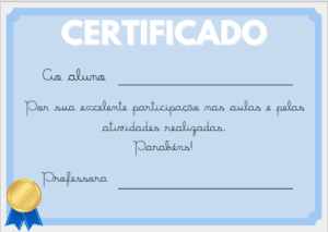Certificado para final de semestre