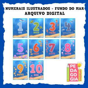 NUMERAIS ILUSTRADOS – FUNDO DO MAR