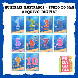 NUMERAIS ILUSTRADOS - FUNDO DO MAR