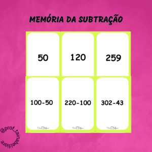 Jogo da memória da subtração