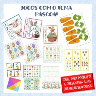 Kit 8 jogos de Páscoa + bônus