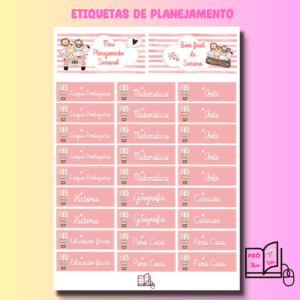 Etiquetas de Planejamento Semanal TEMA SAFARI