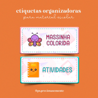 etiquetas para organização de materiais escolares 🧡💌✨