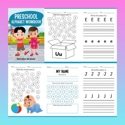 Livro de Inglês para Crianças na Pré-Escola: "Alphabet Workbook" - Image 2