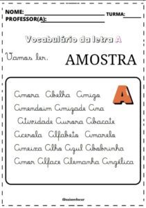 Vocabulário letras A, B, C e D