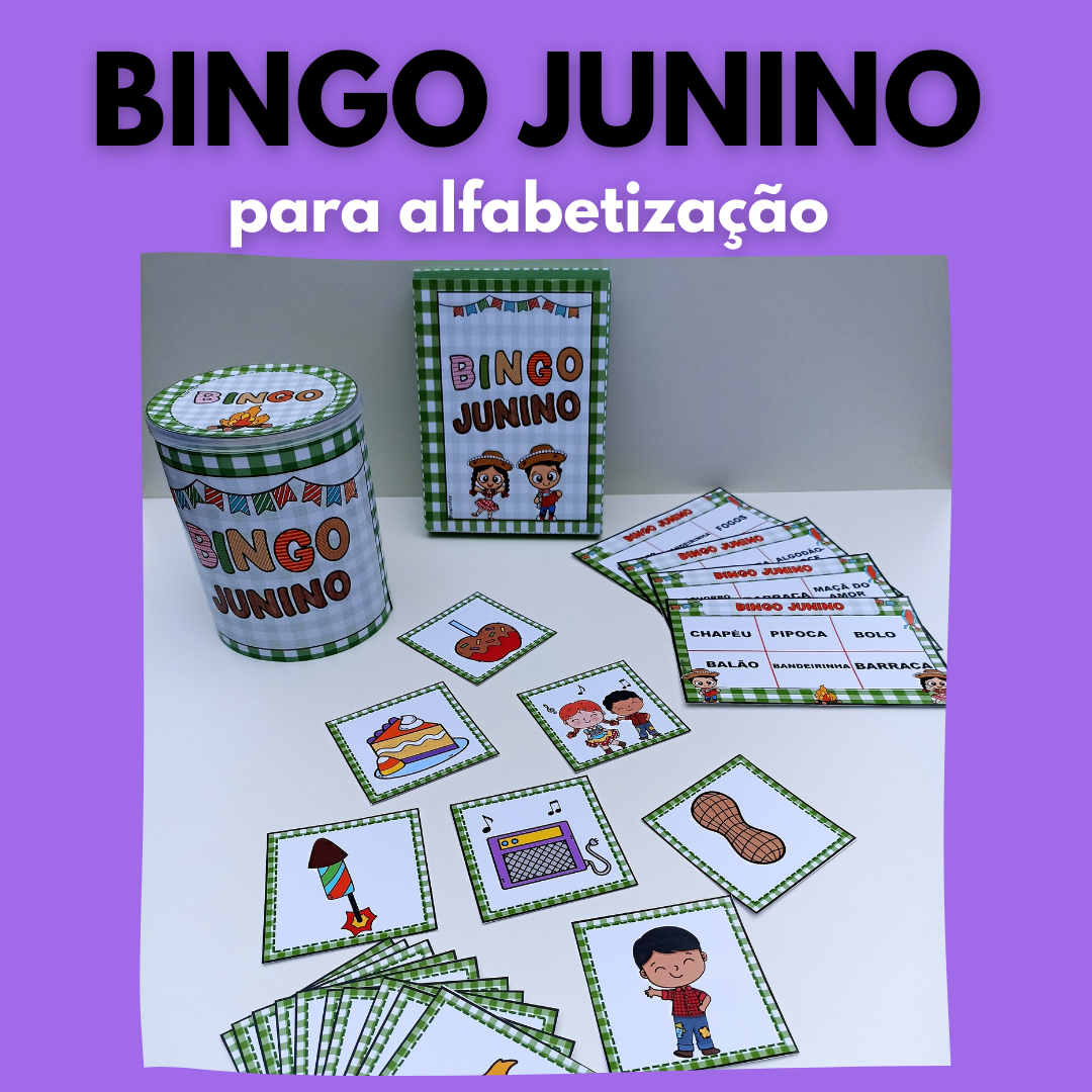 Bingo junino para alfabetização