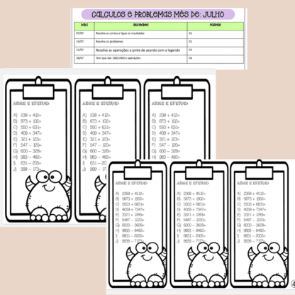Combo Projetos mensais treino ortográfico e cálculos e problemas - Image 84