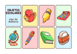 Jogo da Memória Objetos Escolares