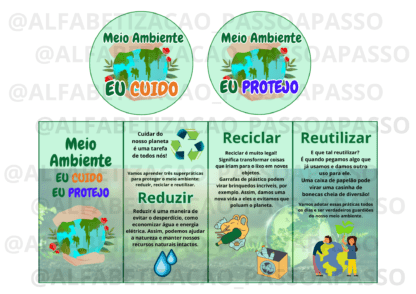 Meio Ambiente Reduzir, Reciclar, Reutilizar. Eu Cuido, Eu Protejo - Image 3