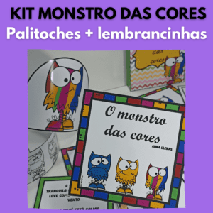 Kit monstro das cores – Palitoches e lembrancinhas