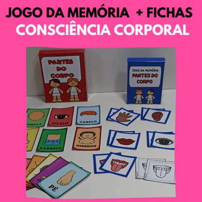 Combo jogo da memória + fichas consciência corporal