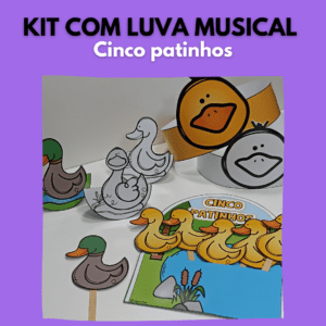 Kit com luva musical – Cinco Patinhos