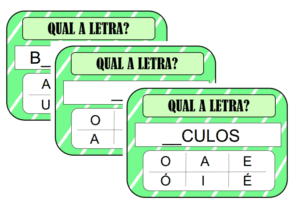 Fichas para completar palavras