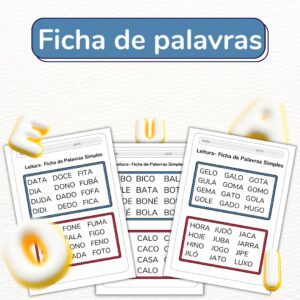 Fichas para Leitura Sílabas Simples