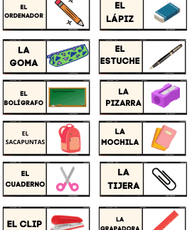 Dominó dos materiais ecolares