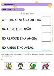 Textos das letras do alfabeto