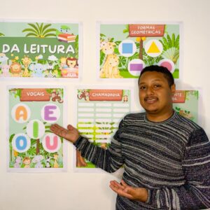 Kit paineis para sala de aula, animais.