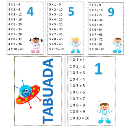 Tabuada Decorada Astronauta