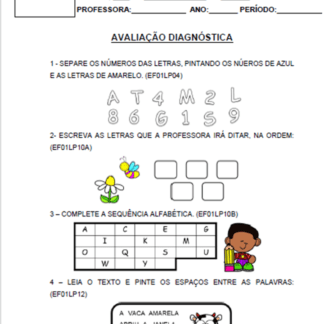 AVALIAÇÃO DIAGNÓSTICA - 1º ANO
