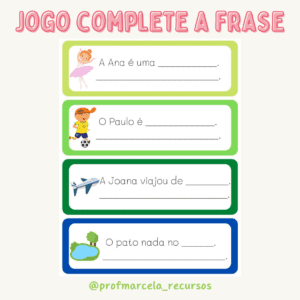 Jogo complete a frase
