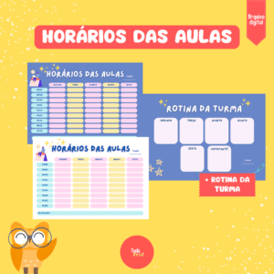 Horários das aulas – Cronograma