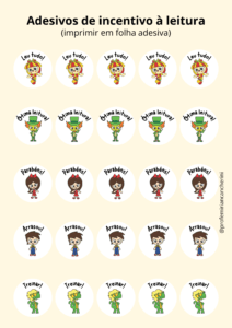 Adesivos de incentivo à leitura