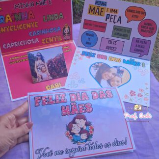 Cartão 3D dia das mães! Editável nome e fotos!