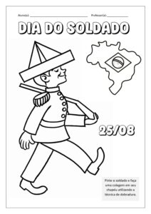 Dia do Soldado: Colorir + dobradura