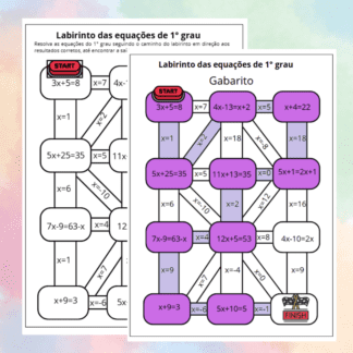 Labirinto das equações de 1º grau