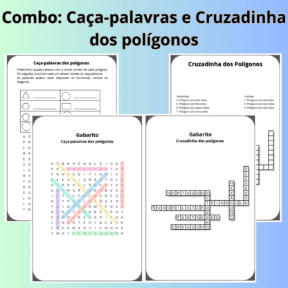 Combo: Caça-palavras e Cruzadinha dos Polígonos