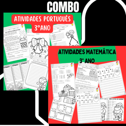 Mini combo Atividades Português e Matemática Natal 3º ano