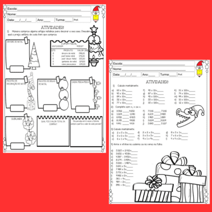 Mini combo Atividades Português e Matemática Natal 3º ano - Image 12