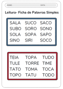 FICHAS DE LEITURAS SIMPLES 17 PAG