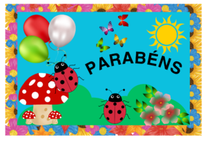 CARTAZ DE ANIVERSARIANTES DO MÊS TEMA JARDIM