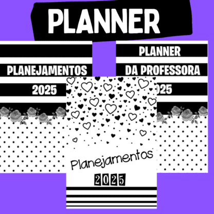 planner preto e branco 2025