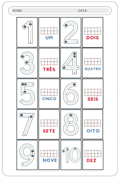 QUANTIDADES NUMEROS 1 - 16 PAG