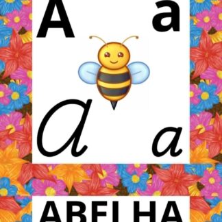 ALFABETO DE PAREDE LETRAS BASTÃO E CURSIVA TEMA JARDIM