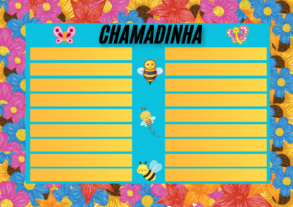 Cartaz chamadinha tema jardim