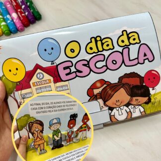📚 Livro 3D - O Dia da Escola 🎒✨