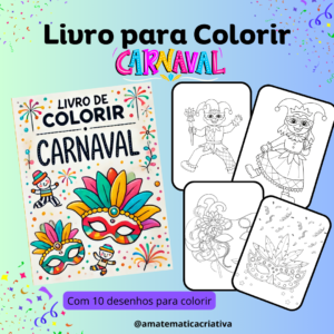 Livro para Colorir de Carnaval – 10 desenhos